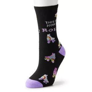 Unbranded Women's Novelty Crew Socks, Size: 9-11, Black