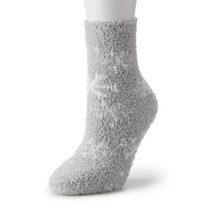 Unbranded Snowflake Cozy Crew Socks, Women's, Size: 9-11, Grey