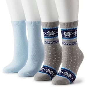 Sonoma Goods For Life Band Fairisle Supercozy Crew Sock 2 Pack, Women's, Size: 9-11, Grey