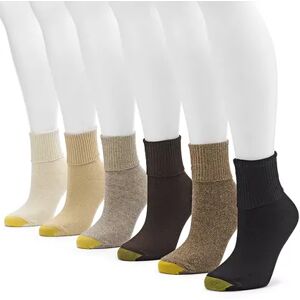 GOLDTOE Women's GOLDTOE 6-pk. Turn-Cuff Socks, Size: 9-11, Grey