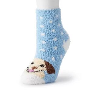 Unbranded Doggie Cozy Crew Socks, Women's, Size: 9-11, Blue