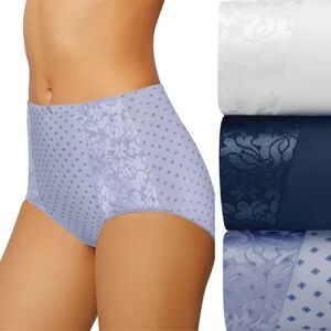 Bali Women's Bali 3-pack Double Support Brief Panty Set DFDBB3, Size: 10, Blue