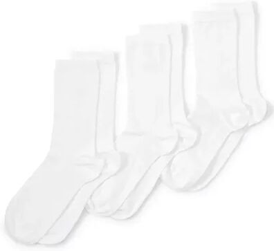 Lands' End Women's Lands' End Seamless Toe Solid Crew Socks 3-Pack, Size: Large-XL, White