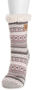 MUK LUKS Women's MUK LUKS Patterned Cabin Slipper Socks, Size: Large-XL, Brt Purple