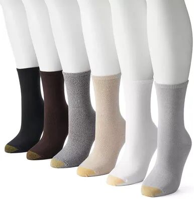 GOLDTOE Women's GOLDTOE 6-pk. Solid Soft Crew Socks, Size: 9-11, Gray