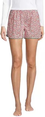 Lands' End Petite Lands' End Women's Poplin Pajama Shorts, Size: XL Petite, Dark Pink