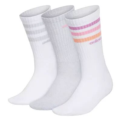 adidas Women's adidas 3-Stripe 3-Pack Crew Socks, Size: 9-11, White