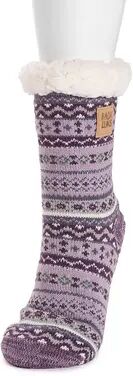 MUK LUKS Women's MUK LUKS Patterned Cabin Slipper Socks, Size: Small-Medium, Purple