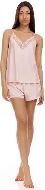 Flora by Flora Nikrooz Women's Flora by Flora Nikrooz Satin Cami & Pajama Shorts Set, Size: Small, Pink