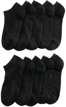 GOLDTOE Women's GOLDTOE Cushioned Heel & Toe No-Show Socks 10-Pack, Size: 9-11, Black