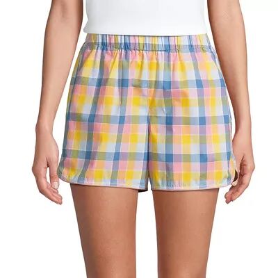 Lands' End Petite Lands' End Women's Poplin Pajama Shorts, Size: XL Petite, Multi Check