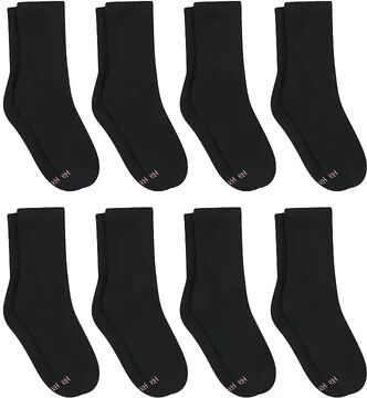 Hanes Women's Hanes Ultimate Cool Comfort 8-Pack Cushioned Crew Socks HWUCC8, Size: 9-11, Black