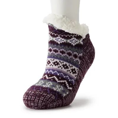 MUK LUKS Women's MUK LUKS Short Slipper Socks, Size: Large-XL, Med Purple