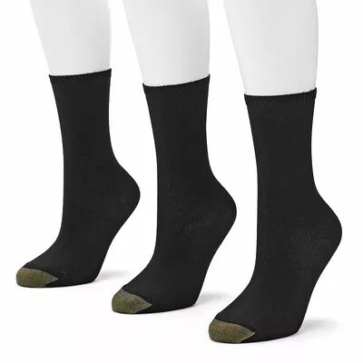 GOLDTOEÂ 3-pk. Castaway Crew Socks, Women's, Size: 9-11, Black