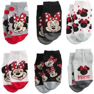 Disney Toddler Girl Disney Minnie Mouse 6-Pack Low-Cut Socks, Toddler Girl's, Size: 2-4, Med Grey