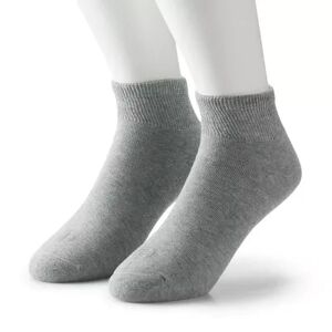 Doctor's Choice Men's Doctor's Choice 2-pack Diabetic Quarter Socks, Size: 10-13, Grey