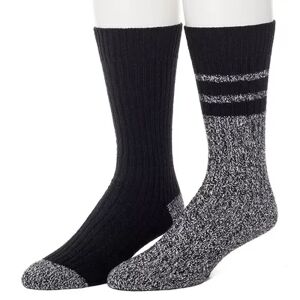 Cuddl Duds Men's ClimateSmart by Cuddl Duds 2-Pack Sports Stripe Crew Socks, Size: 10-13, Black