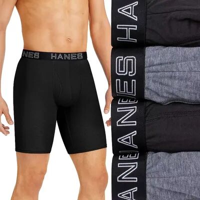 Hanes Men's Hanes 4-pack Ultimate Comfort Flex Fit Total Support Pouch Long-Leg Boxer Briefs, Size: Medium, Multicolor