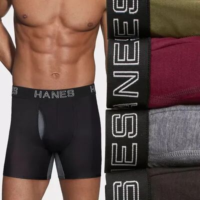 Hanes Men's Hanes 4-pack Ultimate Comfort Flex Fit Total Support Pouch Boxer Briefs, Size: Medium, Black Gray Green