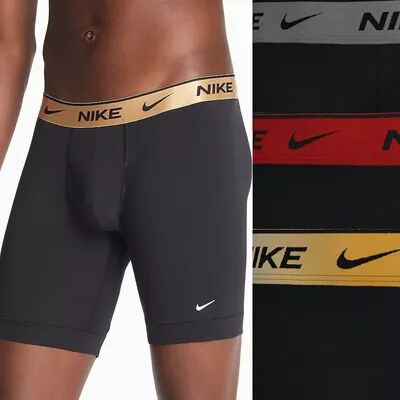 Nike Men's Nike Dri-FIT Essential 3-pack Stretch Long-Leg Boxer Briefs, Size: Small, Black Gold Wb