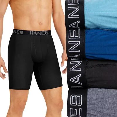 Hanes Men's Hanes 4-pack Ultimate Comfort Flex Fit Total Support Pouch Long-Leg Boxer Briefs, Size: Small, Multicolor