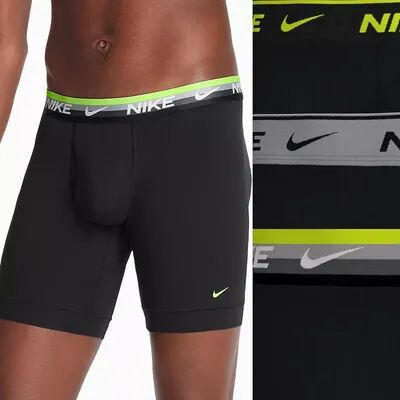 Nike Men's Nike Dri-FIT Essential 3-pack Stretch Long-Leg Boxer Briefs, Size: XL, Black Stripe Wb