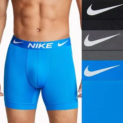 Nike Men's Nike Dri-FIT Essential 3-pack Microfiber Long-Leg Boxer Briefs, Size: Large, Blue