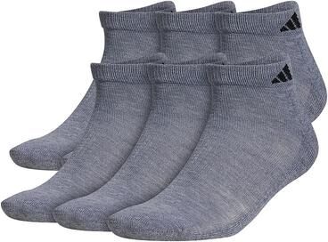 adidas Big & Tall adidas 6-pack Low-Cut Socks, Men's, Size: XL, Med Grey