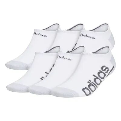 adidas Men's adidas 6-Pack Linear Superlite III Super No-Show Socks, Size: 6-12, White