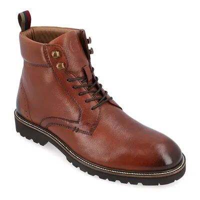 Thomas & Vine Simeon Plain Toe Men's Leather Ankle Boot, Size: Medium (9.5), Red/Coppr