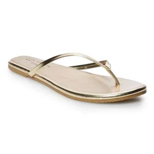 LC Lauren Conrad Honey Women's Flip Flop Sandals, Size: 5, Gold