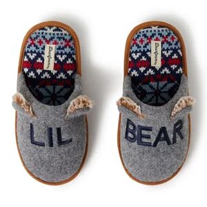 Dearfoams Grey Felted Lil Bear Scuff Slippers, Boy's, Size: 9-10