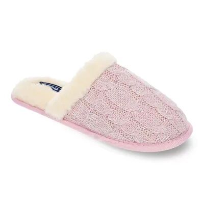IZOD Cable Knit Women's Scuff Slippers, Size: 9/10, Pink