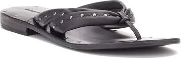 Vintage Foundry Co. Hera Women's Leather Flip Flop Sandals, Size: 6.5, Black