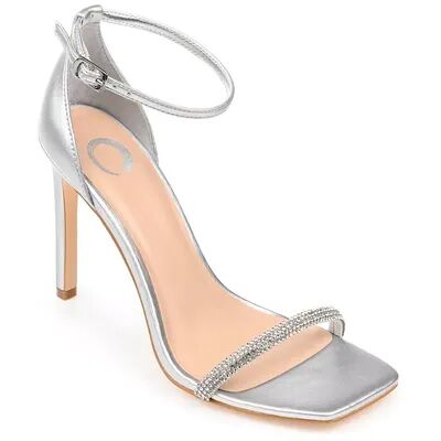 Journee Collection Zoya Women's Tru Comfort Foam Rhinestone High Heel Sandals, Size: 8, Silver