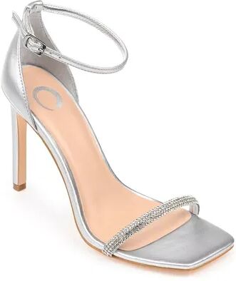 Journee Collection Zoya Women's Tru Comfort Foam Rhinestone High Heel Sandals, Size: 11, Silver