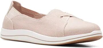 Clarks Cloudsteppers Breeze Skip Women's Slip-On Shoes, Size: 6 Wide, Lt Beige