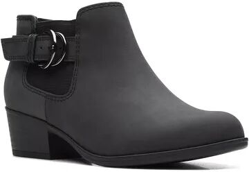 Clarks Adreena Field Women's Leather Ankle Boots, Size: 6 Wide, Black