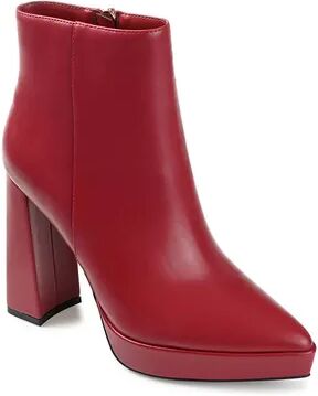 Journee Collection Marnnie Tru Comfort Foam Women's Heeled Ankle Boots, Size: Medium (11), Red