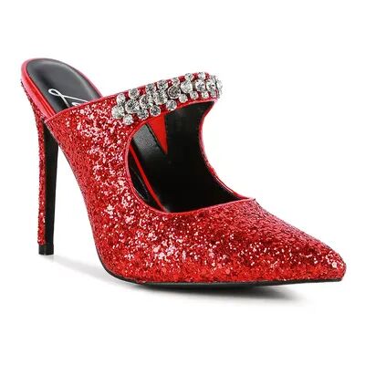 London Rag Twinklet Women's Glitter High Heel Shoes, Size: 6, Red