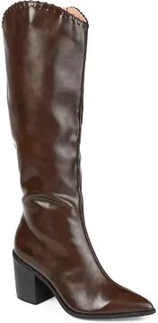 Journee Collection Daria Tru Comfort Foam Women's Knee-High Western Boots, Size: 11 W Wc, Brown