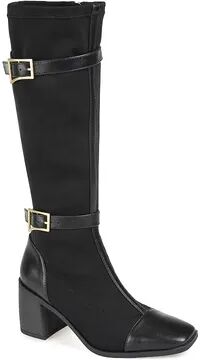 Journee Collection Gaibree Women's Buckle Knee-High Boots, Size: 11 W XWc, Black