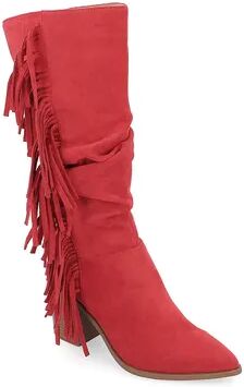 Journee Collection Hartly Tru Comfort Foam Women's Heeled Western Boots, Size: 11, Red