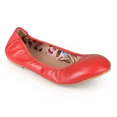 Journee Collection Lindy Women's Scrunch Ballet Flats, Girl's, Size: Medium (8.5), Red