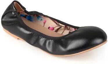 Journee Collection Lindy Women's Scrunch Ballet Flats, Girl's, Size: Medium (10), Black