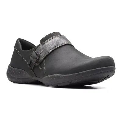 Clarks Roseville Dot Women's Leather Slip-On Shoes, Size: 10 Wide, Grey