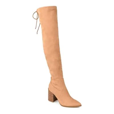 Journee Collection Paras Tru Comfort Foam Women's Thigh High Boots, Size: 6 Wc, Med Brown