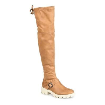 Journee Collection Salisa Tru Comfort Foam Women's Thigh High Boots, Size: 7 Wc, Med Brown