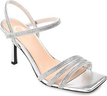 Journee Collection Coraa Women's Tru Comfort Foam Rhinestone High Heel Sandals, Size: 11, Silver