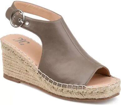 Journee Collection Crew Women's Espadrille Wedges, Size: 7, Natural